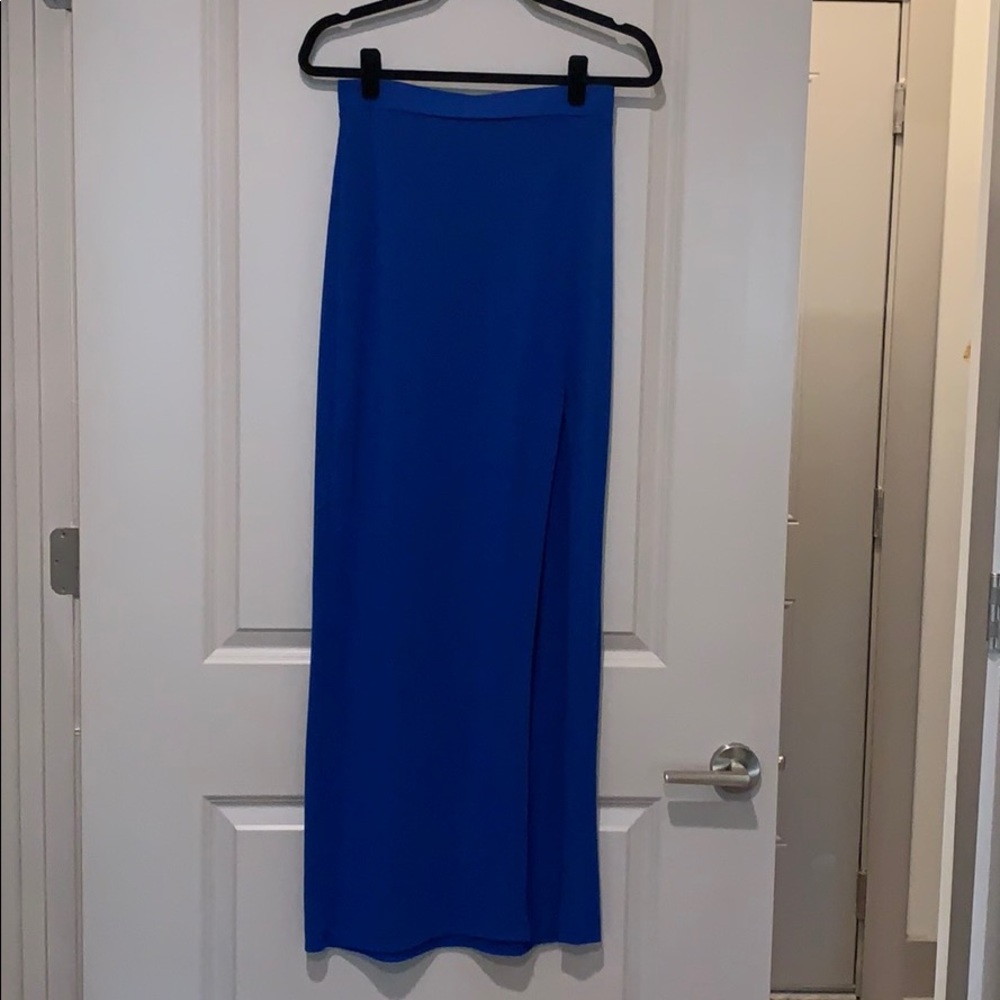 Express. Maxi Skirt with Slit. Blue. Size S.
